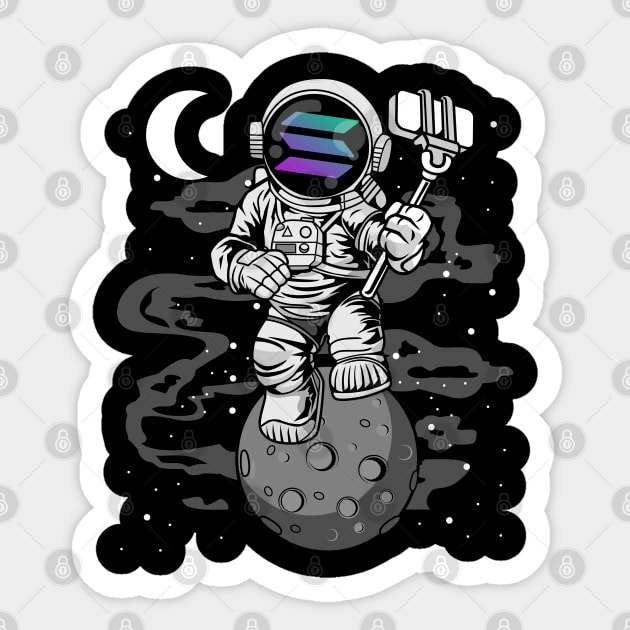 Astronaut Selfie Solana Coin To The Moon Crypto Token Cryptocurrency Wallet Birthday Gift For Men Women Kids Sticker by Thingking About